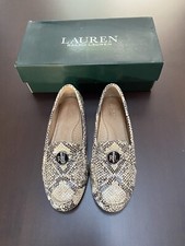 RALPH LAUREN CARLEY MOCASSINI IN PELLE STAMPA SERPENTE IT 39,5 EU 40 UK 6,5