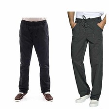 Pantaloni Per Cuoco Chef Da Cucina Ristorante Nero o Gessato Professionale  