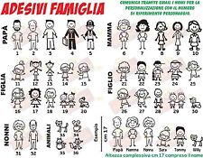 ADESIVO STICKERS DECAL FAMIGLIA BIMBI A BORDO FIGLI PERSONALIZZATO AUTO ON BOARD