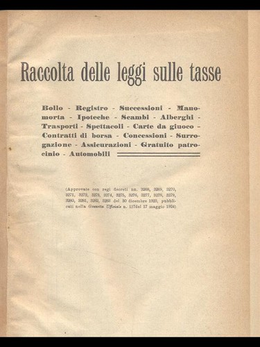 Raccolta delle leggi sulle - raccolta,