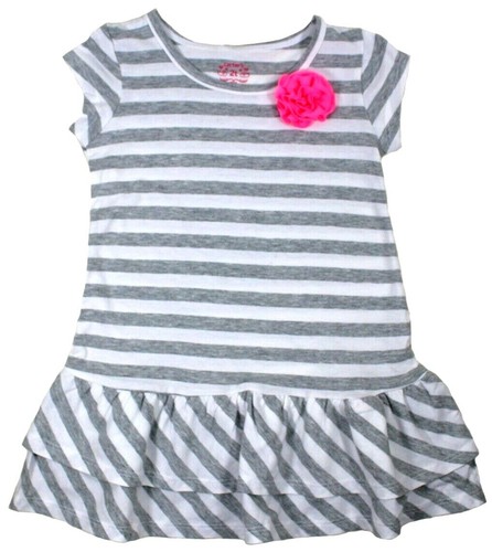 Abito bambina grigio righe - abito,