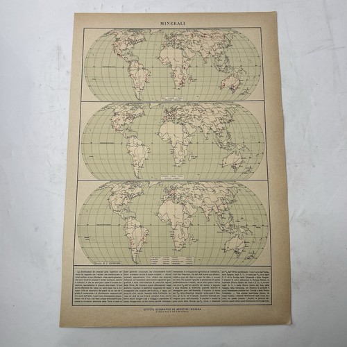 Stampa antica mappa minerali