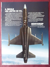 10/1985 PUB NORTHROP F-20 TIGERSHARK USAF TACTICAL FIGHTER ORIGINAL FRENCH AD