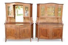 coppia vetrine liberty credenza vetrina Antiche 900 piuma mogano cristalliera