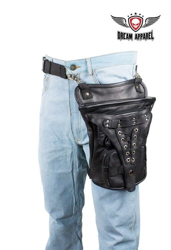Borsa per cosce - pelle, nera