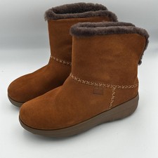 Stivali FitFlop Mukluk Shorty III da donna taglia 6 castagno scamosciato microwobbleboard
