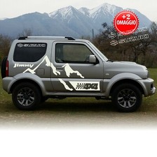 Adesivi Stiker Suzuki Jimny fuoristrada kit montagne + 2 scritte Suzuki Omaggio