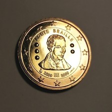 2 EURO BELGIO 2009 - COMMEMORATIVO 200 ANNI NASCITA LOUIS BRAILLE - UNC