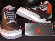 Nike Air Jordan 3 Retro OG 2024 Nero Rosso Fuoco Grigio Cemento Uomo Taglia 15 DN3707-010