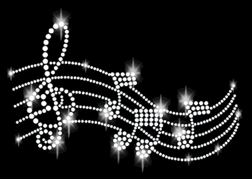 Strass noten musik bügelbild - noten,