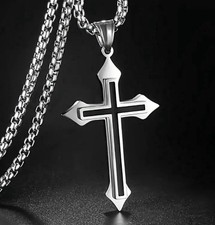 Collana uomo con croce rosario