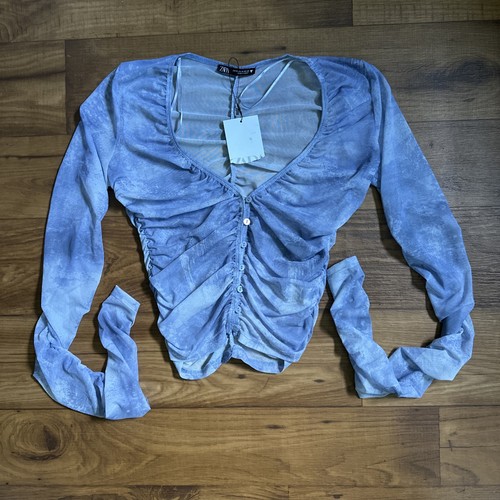 Top zara drappeggiato stampato - top,