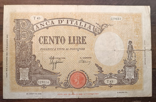 Regno italia 100 lire banca - regno,