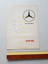 Mercedes Benz 230 SL Pagoda 1963 depliant originale olandese