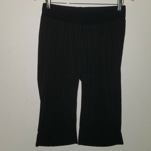 Pantalone capri nero gessato - pantalone,
