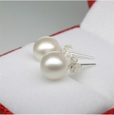 ORECCHINI DONNA IN ARGENTO 925 CON PERLE BIANCHE 8 mm 