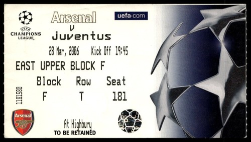 Biglietto 2006 arsenal vs - biglietto,