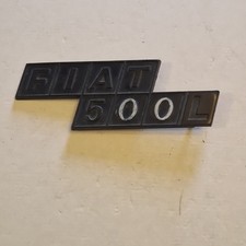 Scritta Cofano Posteriore Originale In Plastica Nera Fiat 500 L Epoca