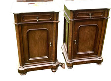 COPPIA DI COMODINI LUIGI FILIPPO CON MARMO 1870/80