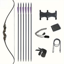 Set Arco Ricurvo E Frecce 60 Pollici per Adulti Principianti, Destro, 40/50 Lbs