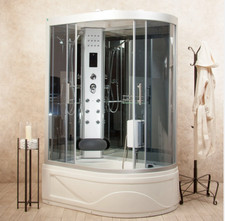 Box doccia con idromassaggio, sauna e cromoterapia