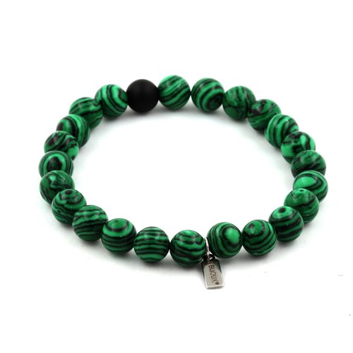 Bracciale perle malachite - malachite, +