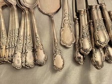 Posate in argento rococò Solingen 12 persone 72 pezzi