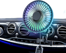 Ventilatore Auto 12 Volt, 360° Ruotabile Ventilatore Silenzioso Potente, Ventila