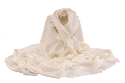 Raffinata pashmina bianca - pashmina, in