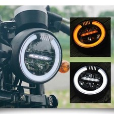 ✅✅✅ FARO TONDO CAFè RACER MOTO UNIVERSALE LED 165 MM 6,5 POLLICI CALOTTA METALLO