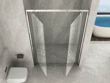Porta Doccia Cristallo 6mm Apertura Saloon a 2 Battenti Interno Esterno Trasp...