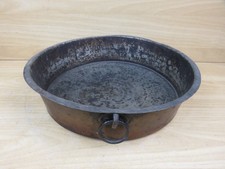 Antica PADELLA ROTONDA TORTIERA PENTOLA in RAME BATTUTO da appendere esposizione