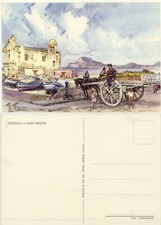 POZZUOLI E CAPO MISENO -NAPOLI -ILLUSTRATORE ALDO RAIMONDI  CARTOLINA