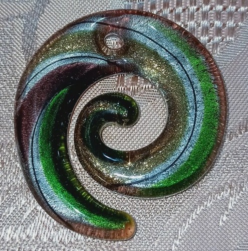 Ciondolo spirale vetro di - -,