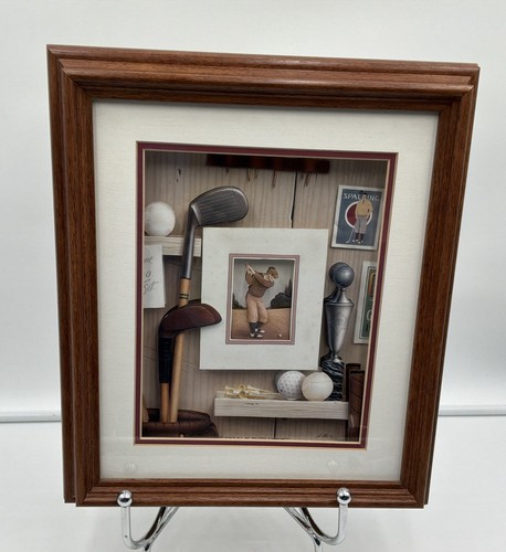 Golf paper tole shadow box - 3d,