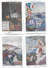 6 CPA carte postale  chromo