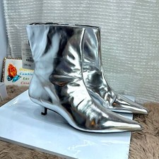 (W2) Zara NWT silver metallic
