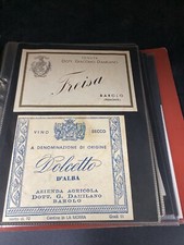 4 ETICHETTE VINO PUBBLICITARIE D’EPOCA DAMILANO FREISA DOLCETTO BAROLO NEBIOLO