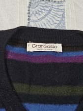 Maglioni con scollo a V lana Gran Sasso a righe taglia M