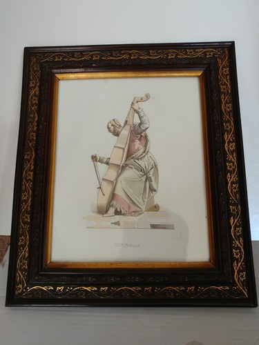 Piatto litografico dipinto - , a