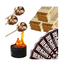 Falò Portatile con 112 Pezzi Kit S'Mores - Non Serve Pozzo Fuoco Campeggio Divertimento Nuovo