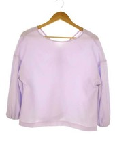 Camicetta drappeggio posteriore diagramma manica a 3/4 sbuffo lilla viola don...