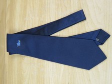 vecchia CRAVATTA SARTORIALE ACI CENTRO NAPOLI IN SETA BLU vintage ricamata di