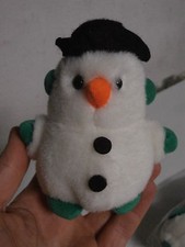 Peluche pupazzo di neve 12 x 10 cm Natale addobbo regalo 