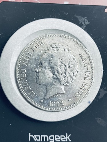 Moneda pesetas 1892 m - moneda, 5