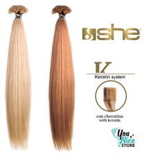 Extension cheratina XXL Capelli veri lisci naturali umani 10ciocche She 60-70cm 
