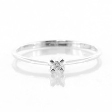 Anello Solitario in Oro Bianco