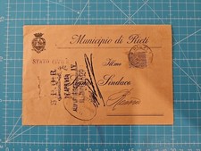 Busta Lettera Viaggiata Municipio Rieti Sindaco Roma 1915 Regno Vintage Storia