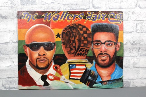 Vintage african barber painted - barber,