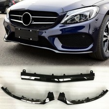 Pour Mercedes-Benz W205 Classe C 15-19 AMG Noir Spoiler Avant Lèvre Pare-Chocs
